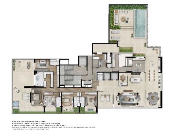 Planta jardim 711m� - 5 su�tes