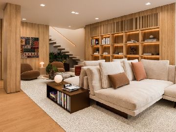 Perspectiva 3D do Living