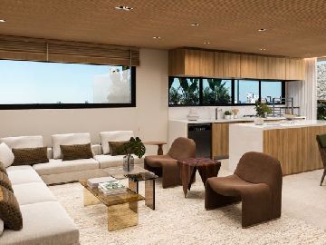 Perspectiva 3D do Espa�o Gourmet e Living TV