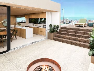 Perspectiva 3D da �rea externa e gourmet