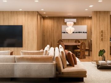 Perspectiva 3D do Living