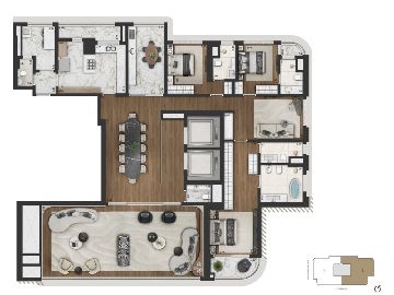 Planta Op��o 2- decorado- Final 02- 279.3m�