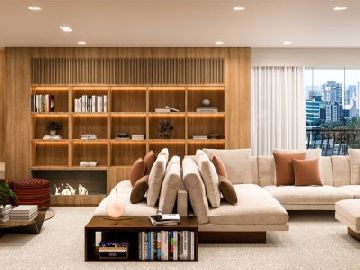 Perspectiva 3D do Living