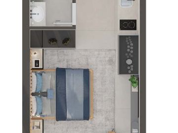 Planta Studio de 26m� - HIS e HMP