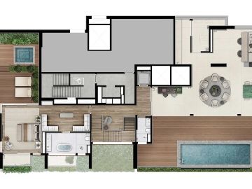 Planta cobertura 923m� - 5 su�tes (pavimento superior)