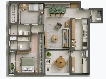 Planta 94m� com 2 su�tes