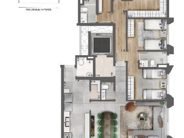 Planta Humanizada com op��o de decora��o