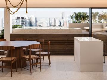 Perspectiva 3D Deck, Piscina e Gourmet