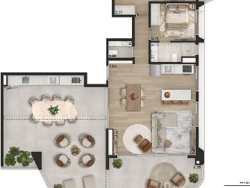Planta Padr�o 166m� com 2 su�tes - Final 2 e 4 - Torre 1 - 14� Pavimento