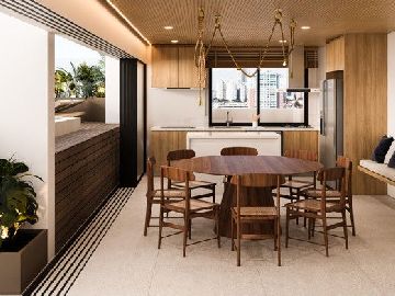Perspectiva 3D Living, Piscina e Gourmet