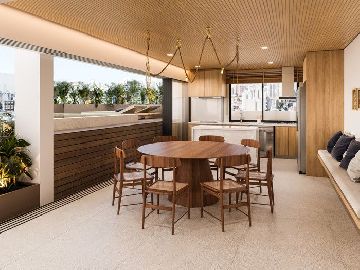 Perspectiva 3D Living, Piscina e Gourmet