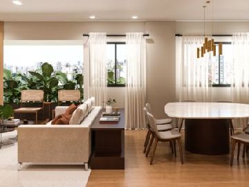 Perspectiva 3D Living, estars e Jantar