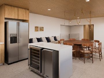 Perspectiva 3D Living, Piscina e Gourmet