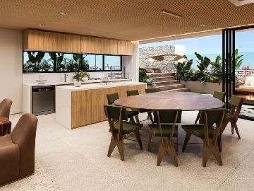 Perspectiva 3D do Espa�o Gourmet