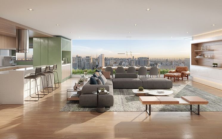 PPerspectiva Ilustrada Living 187m²