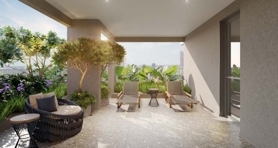 Perspectiva Ilustrada Preliminar Terraço Descanso