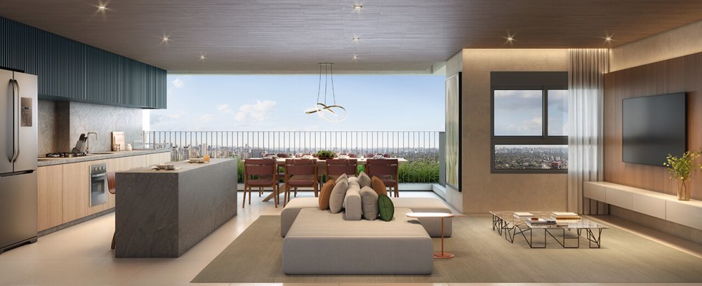 PPerspectiva Ilustrada Living 128m²