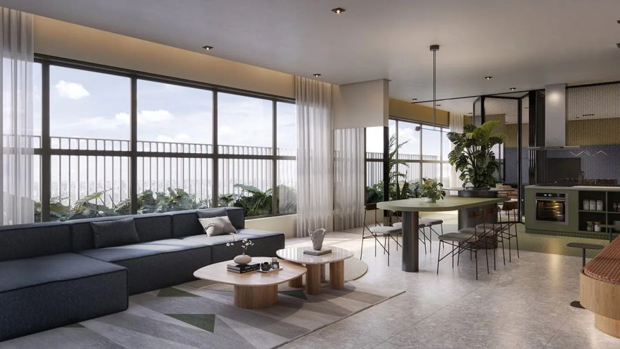 Perspectiva Ilustrada do Espaço Gourmet