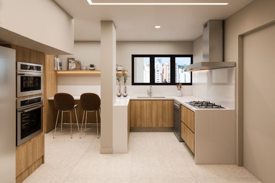 Perspectiva 3D da Cozinha