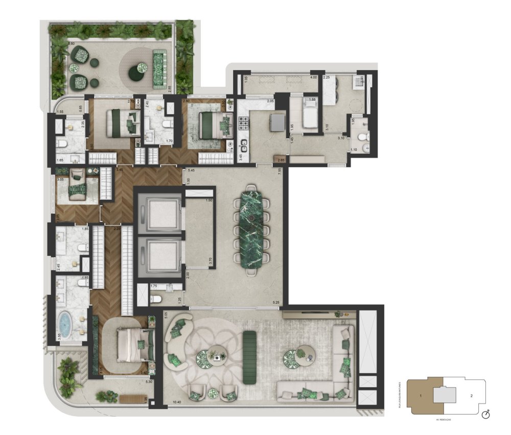 Planta padr�o- Final 01- Garden- 14pav- 279.9m�