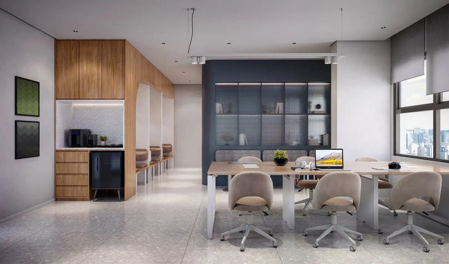 Perspectiva Ilustrada do Coworking