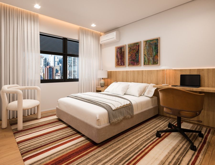 Perspectiva 3D da Su�te 01