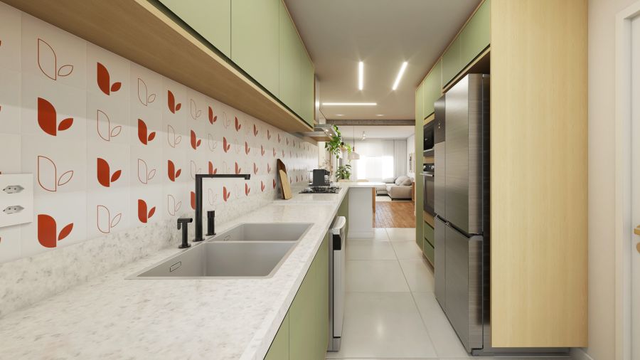 Perspectiva Ilustrada da Cozinha