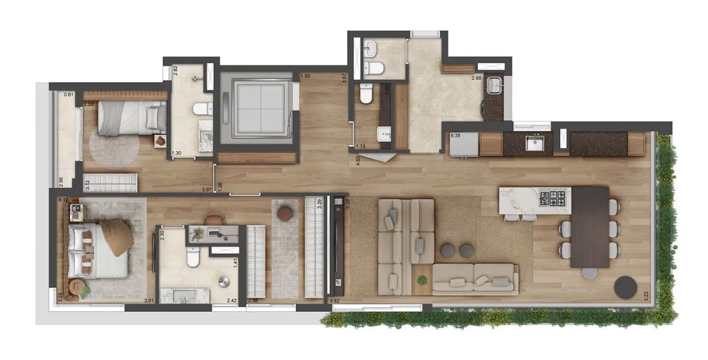 133m� - 2 su�tes. com 2 vagas