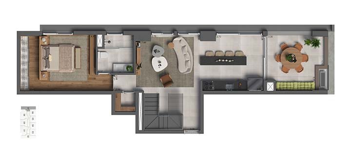 Apto 158m² com 3 dorms com 1 suíte