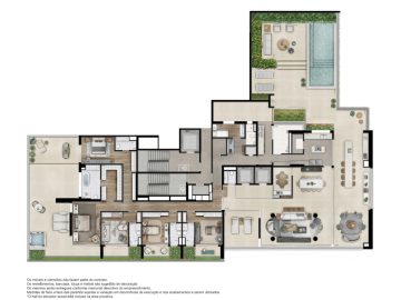 Planta jardim 711m� - 5 su�tes