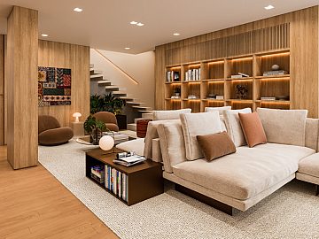 Perspectiva 3D do Living