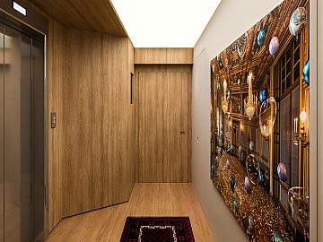 Perspectiva 3D do Hall de Entrada