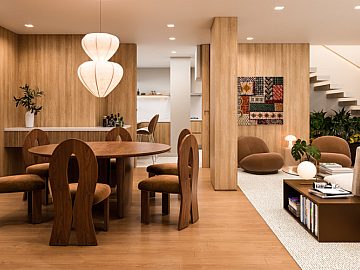 Perspectiva 3D do Living