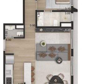 Planta Padro 104m com 2 sutes - Final 2 e 5 - Torre 1