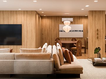 Perspectiva 3D do Living