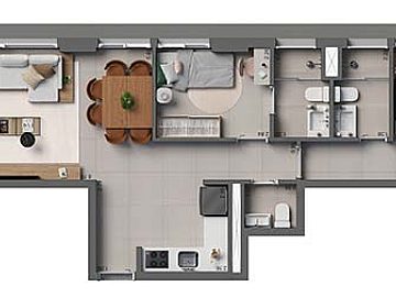 Apto 79m� com 2 su�tes