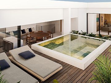 Perspectiva 3D Deck, Piscina e Gourmet