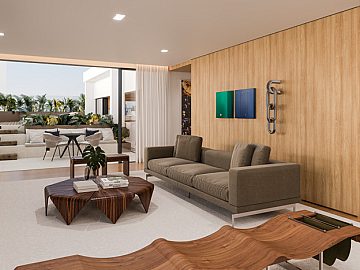 Perspectiva 3D Living, Piscina e Gourmet