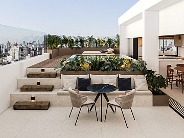 Perspectiva 3D Deck, Piscina e Gourmet