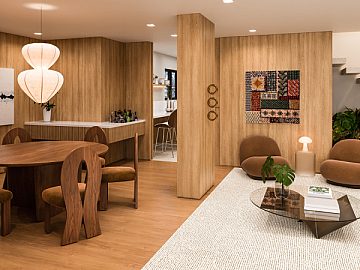 Perspectiva 3D do Living