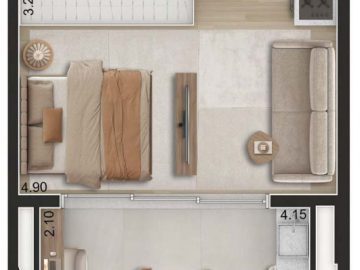 Planta Studio 44m - Final 7 - Torre 2