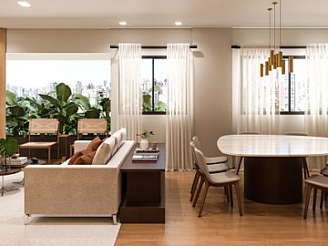 Perspectiva 3D Living, estars e Jantar