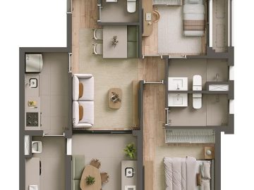 Apto 75m com 2 sutes